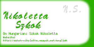 nikoletta szkok business card